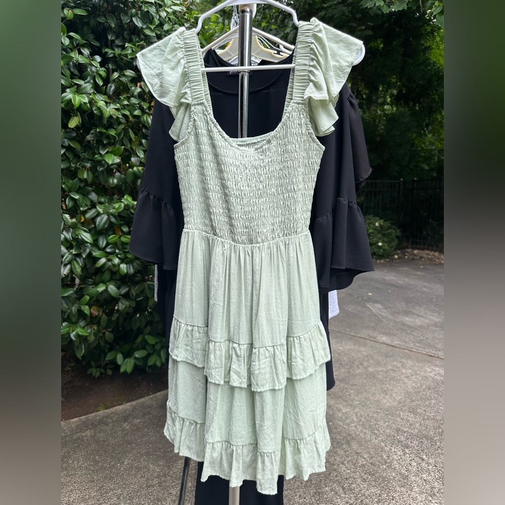 Light Green Ruffle Dress
